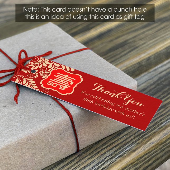 Chinese "Longevity" Birthday Tag (1x3 inch) (Von Creator hochgeladen)