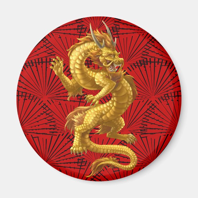 Chinese Lucky Gold Dragon Magnet (Vorne)