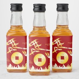 Chinese Lunar New Year of the Horse 2026 4724 Fire Alkoholflaschenetikett