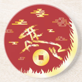 Chinese Lunar New Year of the Horse 2026 4724 Fire Getränkeuntersetzer