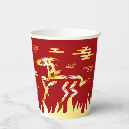 Chinese Lunar New Year of the Horse 2026 4724 Fire Pappbecher