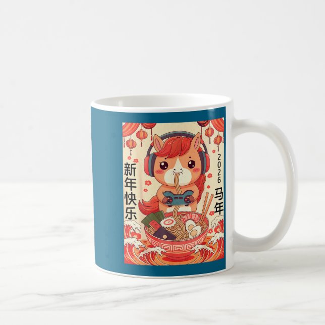 Chinese Lunar New Year Of The Horse 2026 Ramen Noo Kaffeetasse (Rechts)