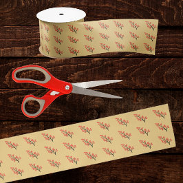 Chinese Lunar New Year Plum Blossom 5 Blessings  Satinband