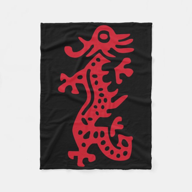 Chinese Mah Jong Red Dragon Tile Mahjong Costume Fleecedecke (Vorderseite)