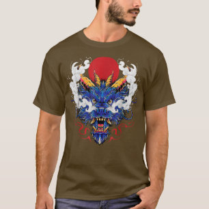Chinese Mystical Blue Dragon Head of Japanese King T-Shirt