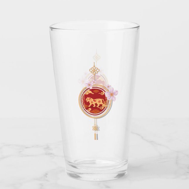 Chinese new year 2022 year of the tiger. glas (Vorderseite)