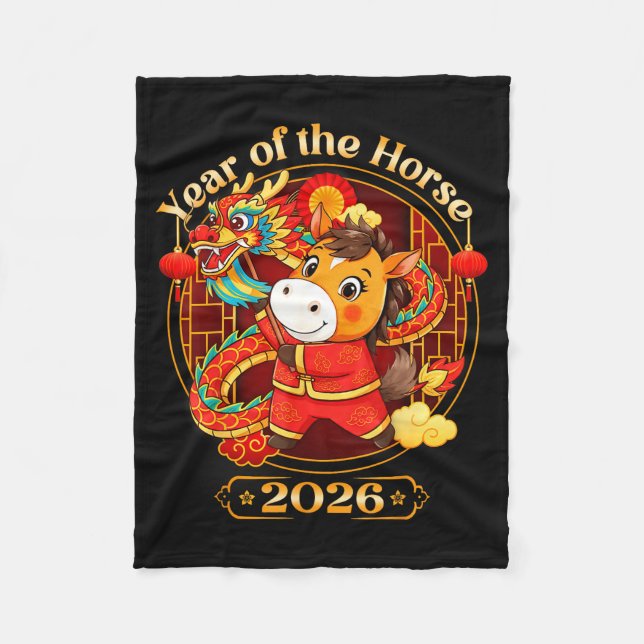 Chinese New Year 2026 Clothes Boys Girls Year Of T Fleecedecke (Vorderseite)