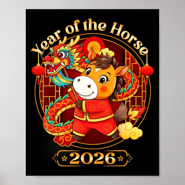 Chinese New Year 2026 Clothes Boys Girls Year Of T Poster (Vorne)