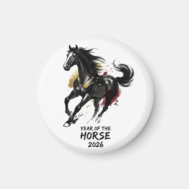 Chinese New Year 2026 Horse Art Magnet (Vorne)