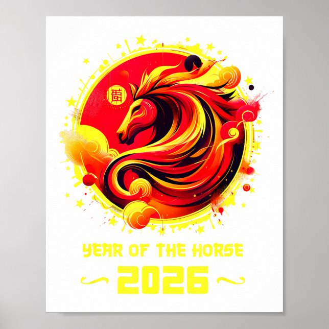 Chinese New Year 2026 Horse Happy Chinese New Year Poster (Vorne)