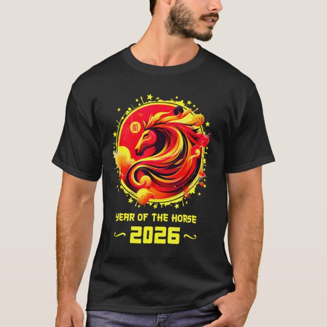 Chinese New Year 2026 Horse Happy Chinese New Year T-Shirt (Vorderseite)