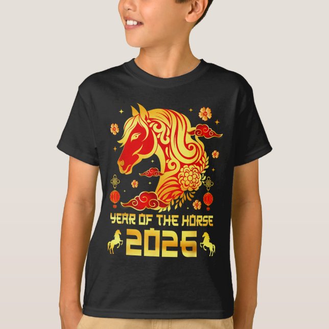 Chinese New Year 2026 Horse Happy Chinese New Year T-Shirt (Vorderseite)