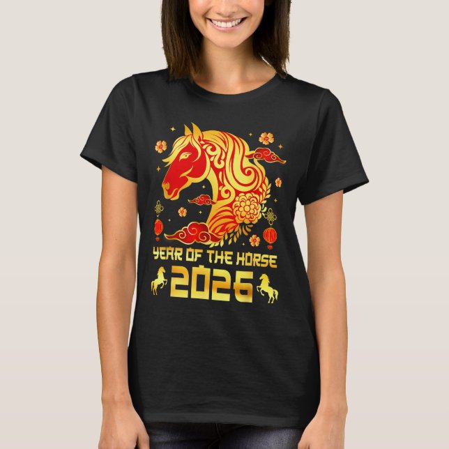 Chinese New Year 2026 Horse Happy Chinese New Year T-Shirt (Vorderseite)