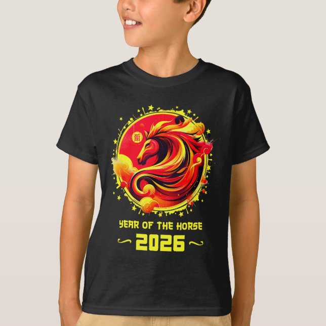 Chinese New Year 2026 Horse Happy Chinese New Year T-Shirt (Vorderseite)
