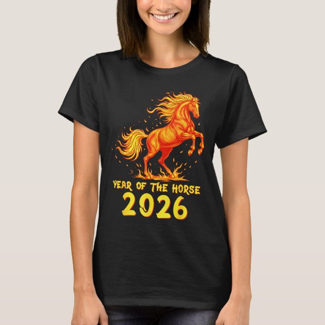 Chinese New Year 2026 Horse Happy Chinese New Year T-Shirt (Vorderseite)