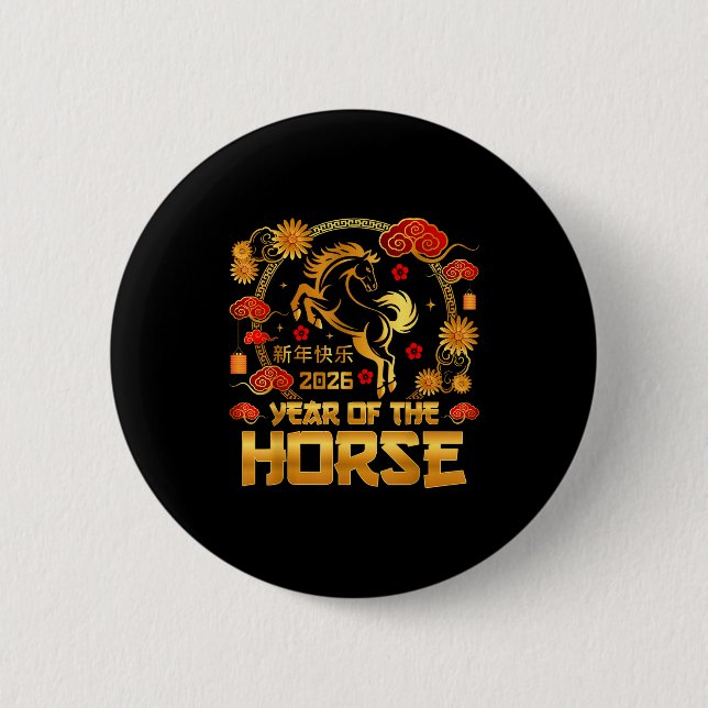 Chinese New Year 2026 Lunar Year Of The Horse Chin Button (Vorderseite)