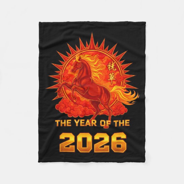 Chinese New Year 2026 Of The Fire Horse Men Women  Fleecedecke (Vorderseite)
