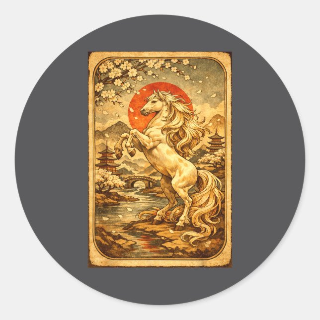 Chinese New Year 2026 Of The Horse Lunar New Year  Runder Aufkleber (Vorderseite)