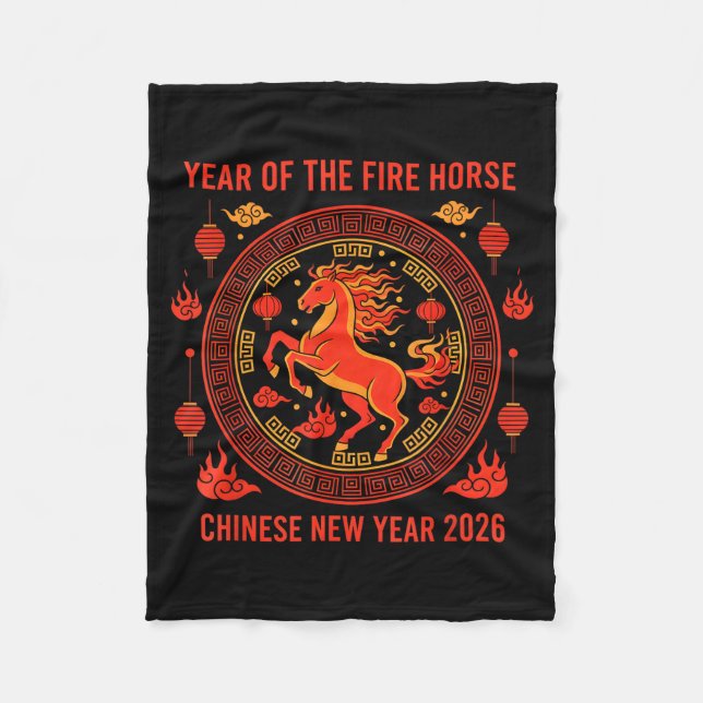 Chinese New Year 2026 Year Of The Fire Horse  Fleecedecke (Vorderseite)