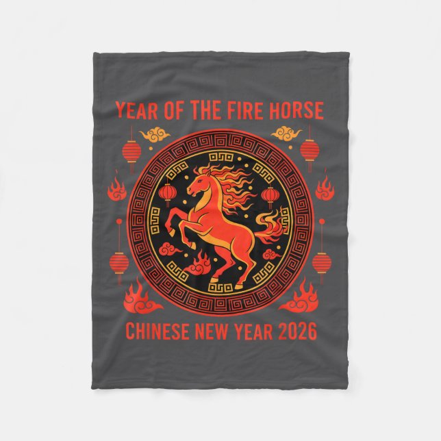 Chinese New Year 2026 Year Of The Fire Horse  Fleecedecke (Vorderseite)