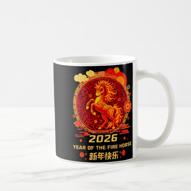 Chinese New Year 2026 Year Of The Fire Horse  Kaffeetasse (Rechts)