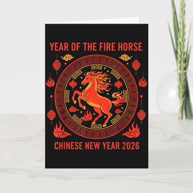 Chinese New Year 2026 Year Of The Fire Horse  Karte (Vorderseite)