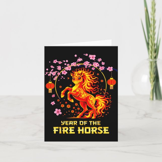 Chinese New Year 2026 Year Of The Fire Horse  Karte (Vorderseite)