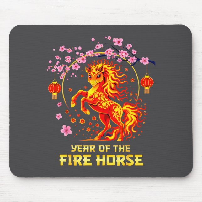 Chinese New Year 2026 Year Of The Fire Horse  Mousepad (Vorne)