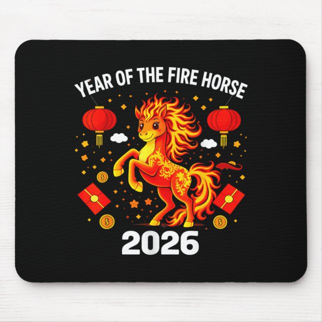 Chinese New Year 2026 Year Of The Fire Horse  Mousepad (Vorne)