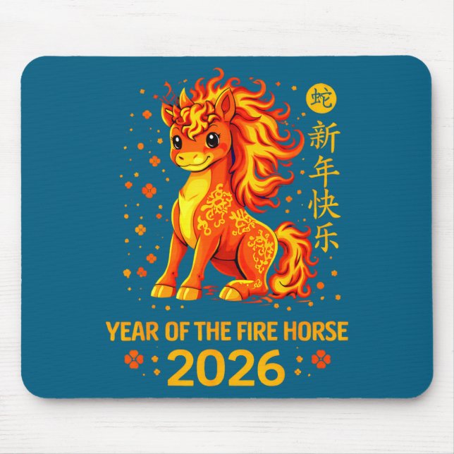 Chinese New Year 2026 Year Of The Fire Horse  Mousepad (Vorne)