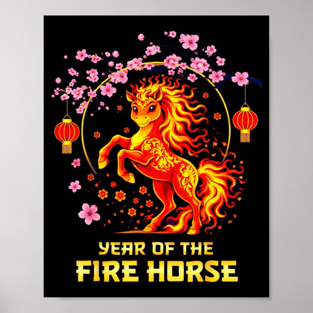 Chinese New Year 2026 Year Of The Fire Horse  Poster (Vorne)