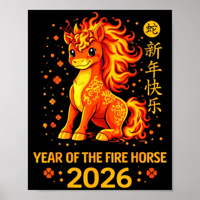 Chinese New Year 2026 Year Of The Fire Horse  Poster (Vorne)