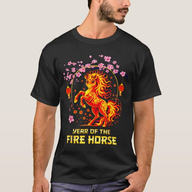 Chinese New Year 2026 Year Of The Fire Horse  T-Shirt (Vorderseite)