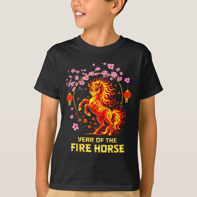 Chinese New Year 2026 Year Of The Fire Horse  T-Shirt (Vorderseite)