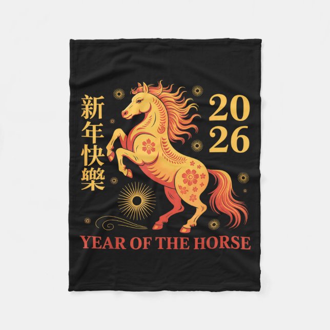 Chinese New Year 2026 Year Of The Horse 2026  Fleecedecke (Vorderseite)