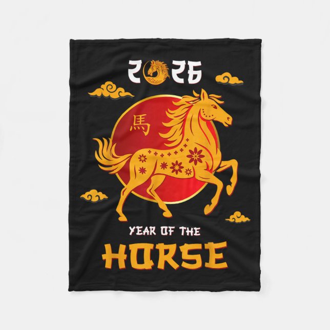 Chinese New Year 2026 Year Of The Horse _7  Fleecedecke (Vorderseite)