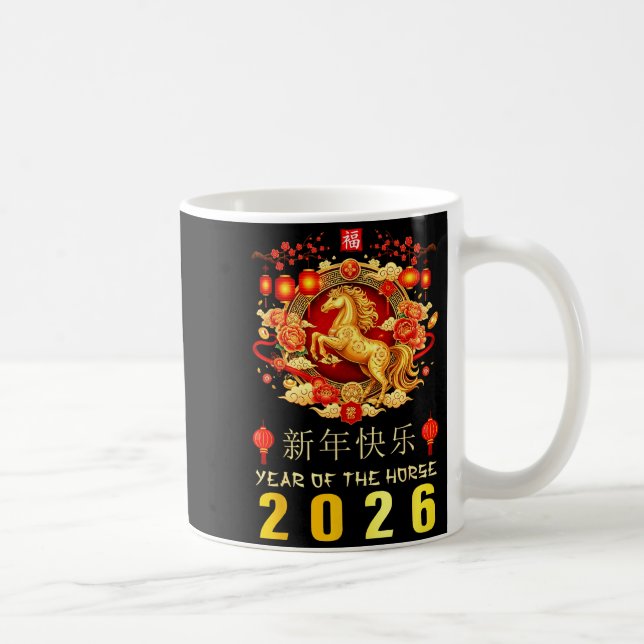 Chinese New Year 2026 Year Of The Horse Chinese Zo Kaffeetasse (Rechts)