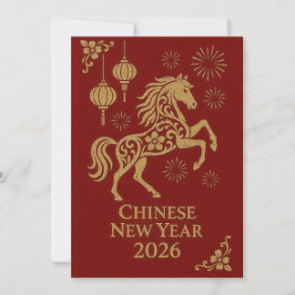 Chinese New Year 2026 - Year of the Horse Feiertagskarte