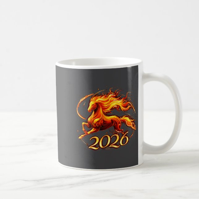 Chinese New Year 2026 Year Of The Horse Fire Horse Kaffeetasse (Rechts)