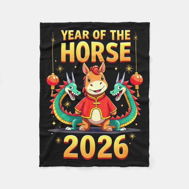 Chinese New Year 2026 Year Of The Horse  Fleecedecke (Vorderseite)