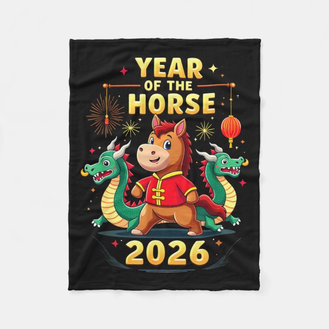Chinese New Year 2026 Year Of The Horse  Fleecedecke (Vorderseite)