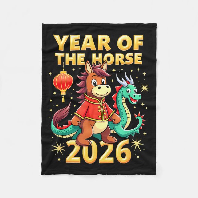 Chinese New Year 2026 Year Of The Horse  Fleecedecke (Vorderseite)