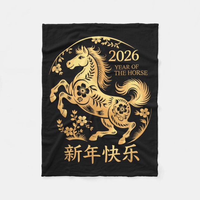 Chinese New Year 2026 Year Of The Horse  Fleecedecke (Vorderseite)