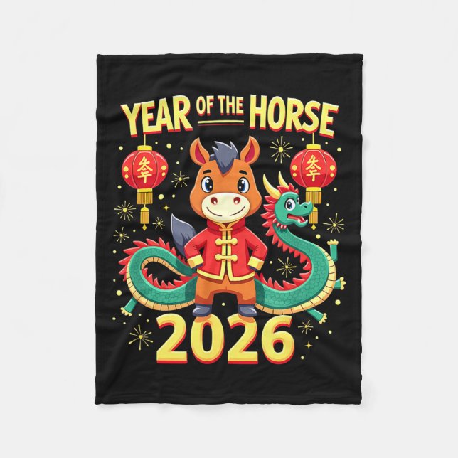 Chinese New Year 2026 Year Of The Horse  Fleecedecke (Vorderseite)