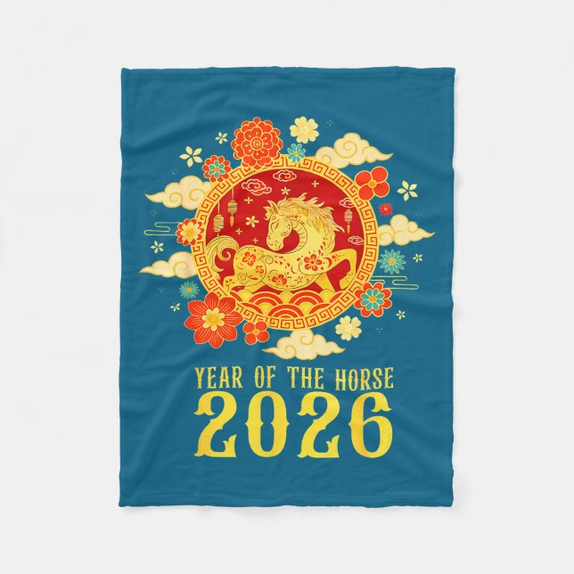Chinese New Year 2026 Year Of The Horse  Fleecedecke (Vorderseite)