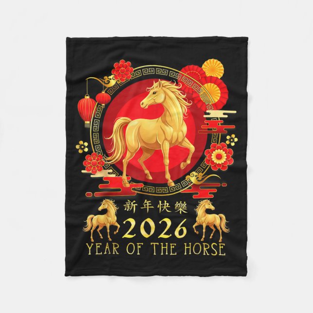 Chinese New Year 2026 Year Of The Horse For Women  Fleecedecke (Vorderseite)