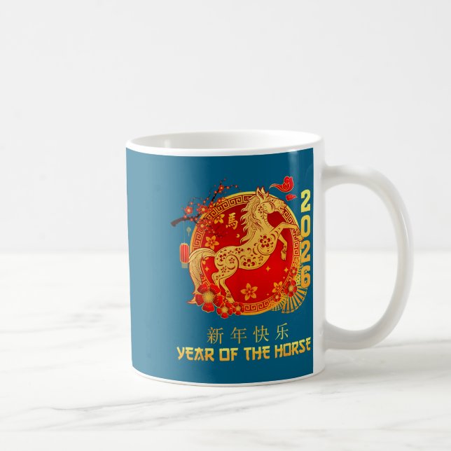 Chinese New Year 2026 Year Of The Horse Happy Luna Kaffeetasse (Rechts)