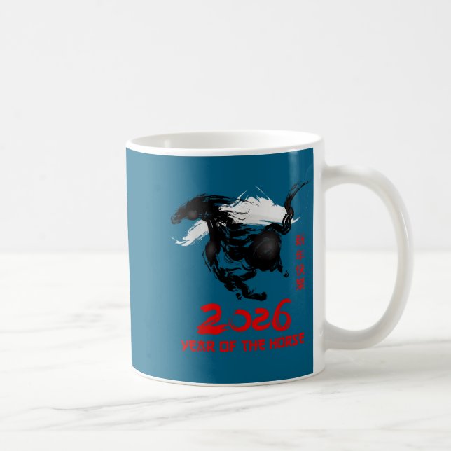 Chinese New Year 2026 Year Of The Horse Happy Luna Kaffeetasse (Rechts)