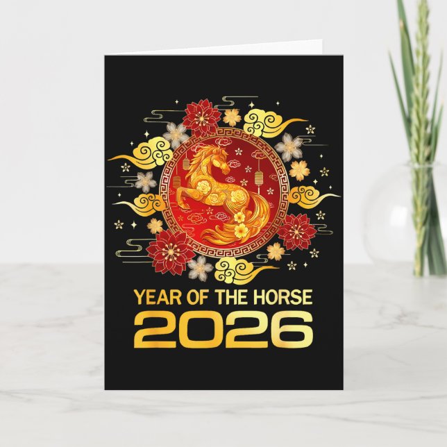 Chinese New Year 2026 Year Of The Horse Happy New  Karte (Vorderseite)