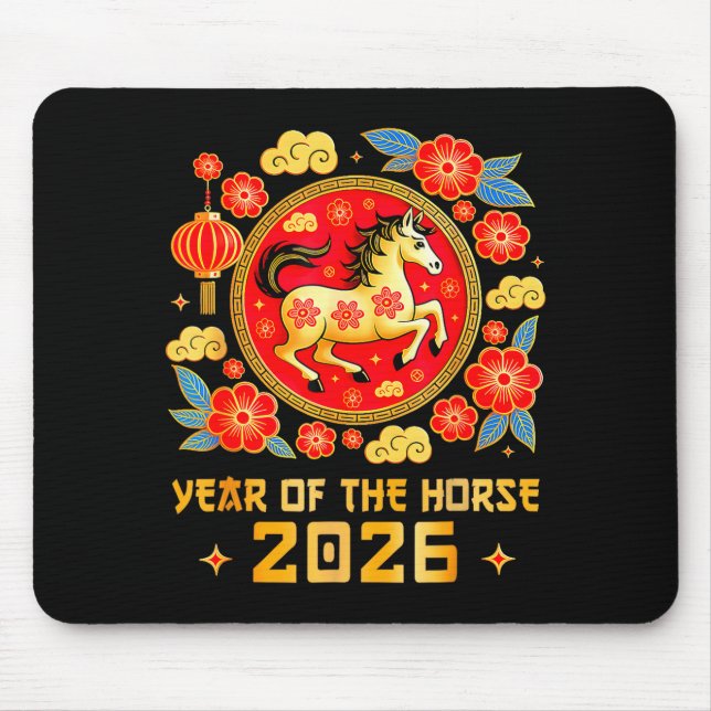 Chinese New Year 2026 Year Of The Horse Happy New  Mousepad (Vorne)